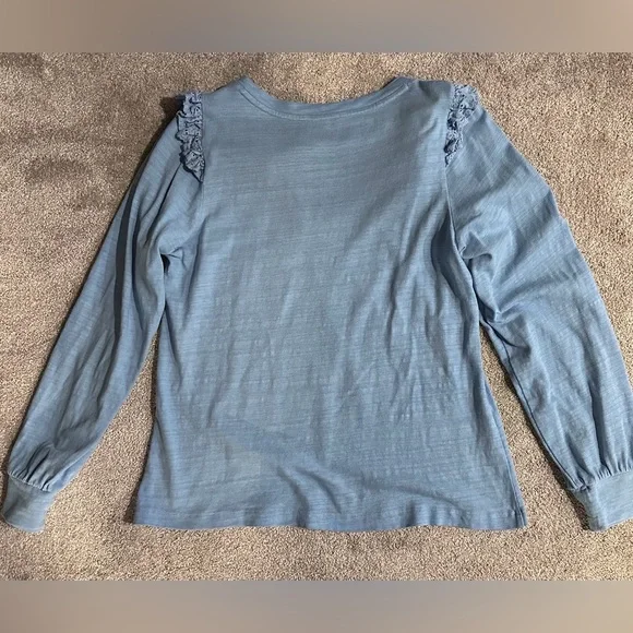 Loft Women’s Long sleeve size Large Light Blue Top - Picture 3 of 4
